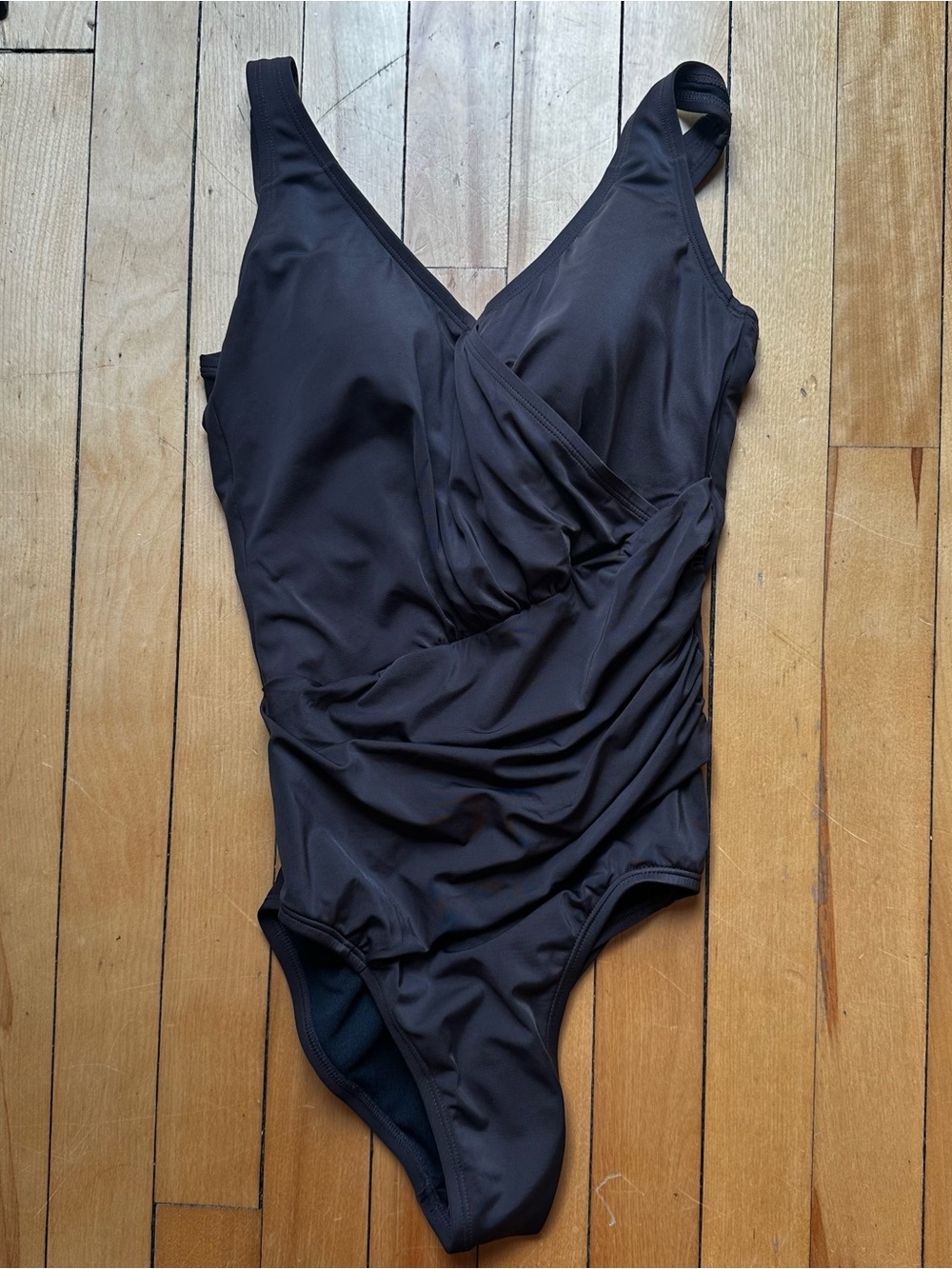 Chocolate Brown One-Piece Swimsuit - Sculpting Ruched Fit